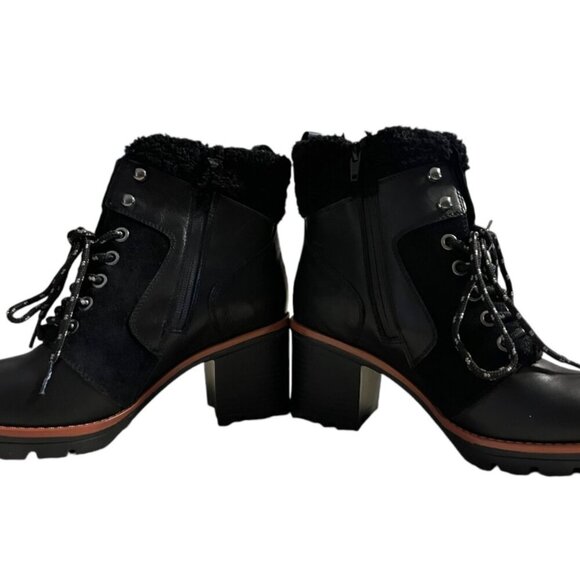 Naturalizer Val Womens Leather Lug Sole Combate & Lace-Up Boots (LIKE NEW) - Picture 4 of 11